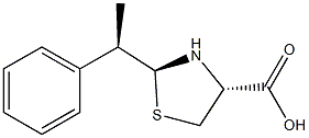 (2S,4R)-2-[(R)-1-Phenylethyl]thiazolidine-4-carboxylic acid 구조식 이미지
