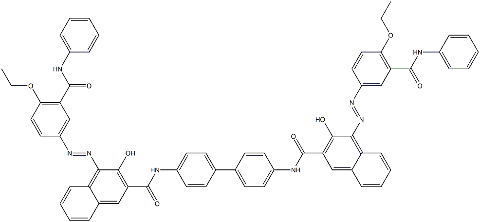 N,N'-(1,1'-Biphenyl-4,4'-diyl)bis[4-[[4-ethoxy-5-(phenylcarbamoyl)phenyl]azo]-3-hydroxy-2-naphthalenecarboxamide] Structure