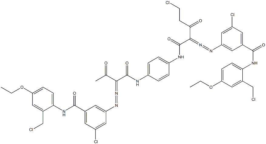 3,3'-[2-(Chloromethyl)-1,4-phenylenebis[iminocarbonyl(acetylmethylene)azo]]bis[N-[2-(chloromethyl)-4-ethoxyphenyl]-5-chlorobenzamide] Structure