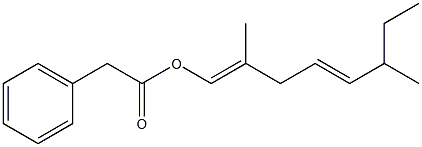 Phenylacetic acid 2,6-dimethyl-1,4-octadienyl ester 구조식 이미지