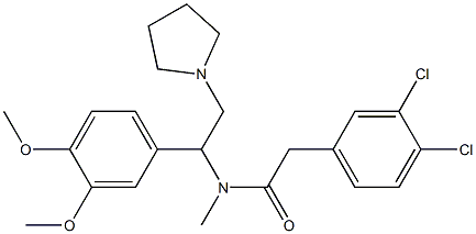 3,4-Dichloro-N-methyl-N-[1-(3,4-dimethoxyphenyl)-2-(1-pyrrolidinyl)ethyl]benzeneacetamide Structure