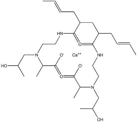Bis[2-[N-(2-hydroxypropyl)-N-[2-(6-octenoylamino)ethyl]amino]propionic acid]calcium salt Structure