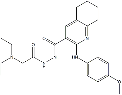 N'-[2-(Diethylamino)acetyl]-2-[(4-methoxyphenyl)amino]-5,6,7,8-tetrahydroquinoline-3-carbohydrazide Structure