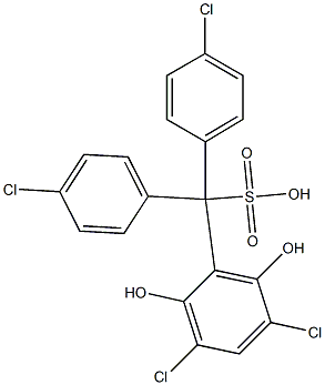 (3,5-Dichloro-2,6-dihydroxyphenyl)bis(4-chlorophenyl)methanesulfonic acid 구조식 이미지