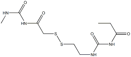1-Propanoyl-3-[2-[[(3-methylureido)carbonylmethyl]dithio]ethyl]urea 구조식 이미지