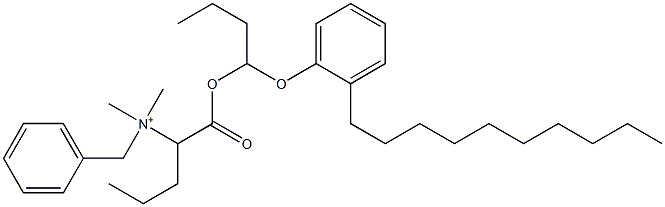 N,N-Dimethyl-N-benzyl-N-[1-[[1-(2-decylphenyloxy)butyl]oxycarbonyl]butyl]aminium Structure