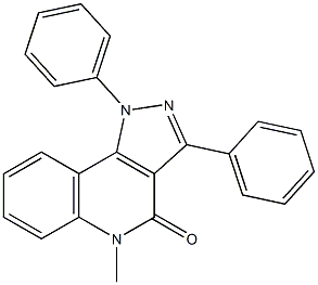 1,3-Diphenyl-5-methyl-4,5-dihydro-1H-pyrazolo[4,3-c]quinoline-4-one 구조식 이미지