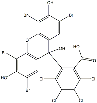 9-(3,4,5,6-Tetrachloro-2-carboxyphenyl)-3,6,9-trihydroxy-2,4,5,7-tetrabromo-9H-xanthene 구조식 이미지