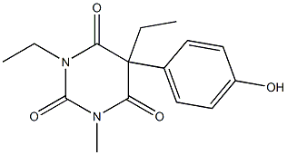 5-Ethyl-5-(4-hydroxyphenyl)-1-methyl-3-ethylpyrimidine-2,4,6(1H,3H,5H)-trione 구조식 이미지