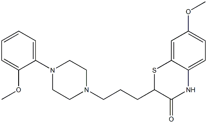 2-[3-[4-(2-Methoxyphenyl)piperazin-1-yl]propyl]-7-methoxy-2H-1,4-benzothiazin-3(4H)-one 구조식 이미지