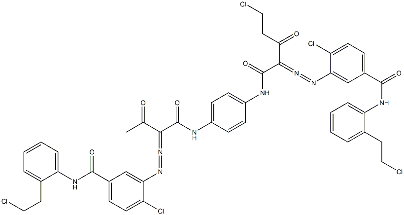 3,3'-[2-(Chloromethyl)-1,4-phenylenebis[iminocarbonyl(acetylmethylene)azo]]bis[N-[2-(2-chloroethyl)phenyl]-4-chlorobenzamide] Structure