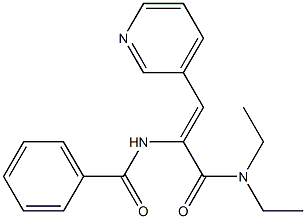 N-[2-(3-Pyridyl)-1-(diethylaminocarbonyl)ethenyl]benzamide 구조식 이미지