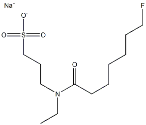 3-[N-Ethyl-N-(7-fluoroheptanoyl)amino]-1-propanesulfonic acid sodium salt 구조식 이미지