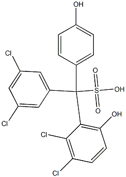 (3,5-Dichlorophenyl)(2,3-dichloro-6-hydroxyphenyl)(4-hydroxyphenyl)methanesulfonic acid 구조식 이미지