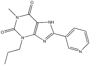 1-Methyl-3-propyl-8-(3-pyridinyl)xanthine Structure