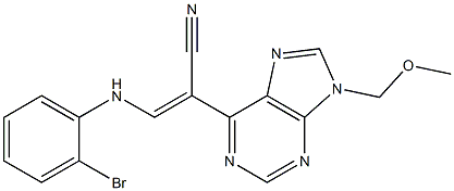 9-(Methoxymethyl)-6-[(Z)-1-cyano-2-[(2-bromophenyl)amino]ethenyl]-9H-purine 구조식 이미지