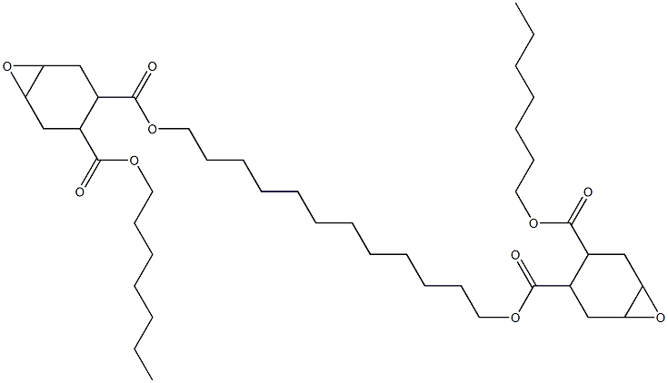 Bis[2-(heptyloxycarbonyl)-4,5-epoxy-1-cyclohexanecarboxylic acid]1,12-dodecanediyl ester 구조식 이미지