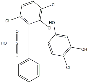 (5-Chloro-2,4-dihydroxyphenyl)(2,3,6-trichlorophenyl)phenylmethanesulfonic acid Structure