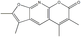 2,3,5,6-Tetramethyl-7H-furo[2,3-b]pyrano[3,2-e]pyridin-7-one Structure