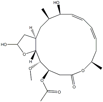 (3aR,5R,6R,7E,9E,12R,16R,17S,17aR)-16-Acetyloxy-2,3,3a,5,6,11,12,16,17,17a-decahydro-2,6-dihydroxy-5,12-dimethyl-17-methoxy-4H-furo[2,3-f]oxacyclohexadecin-14(15H)-one 구조식 이미지