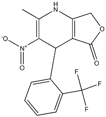 2-Methyl-3-nitro-4-[2-(trifluoromethyl)phenyl]-1,4-dihydrofuro[3,4-b]pyridin-5(7H)-one Structure