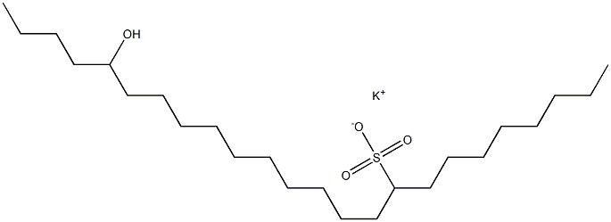 20-Hydroxytetracosane-9-sulfonic acid potassium salt 구조식 이미지