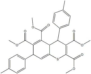 4,7-Bis(p-methylphenyl)-4a,7-dihydro-4H-1-benzothiopyran-2,3,5,6-tetracarboxylic acid tetramethyl ester 구조식 이미지