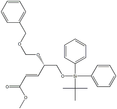 (4S,2E)-5-[(tert-Butyldiphenylsilyl)oxy]-4-(benzyloxymethoxy)-2-pentenoic acid methyl ester 구조식 이미지