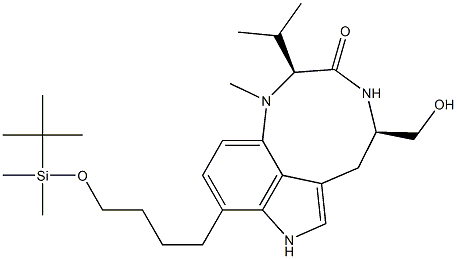 (2S,5R)-1,2,4,5,6,8-Hexahydro-9-[4-(tert-butyldimethylsilyloxy)butyl]-5-hydroxymethyl-2-isopropyl-1-methyl-3H-pyrrolo[4,3,2-gh]-1,4-benzodiazonin-3-one 구조식 이미지