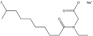 N-Ethyl-N-(9-fluorodecanoyl)glycine sodium salt Structure