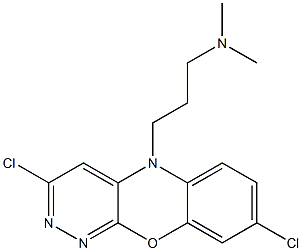 3,8-Dichloro-5-(3-dimethylaminopropyl)-5H-pyridazino[3,4-b][1,4]benzoxazine 구조식 이미지