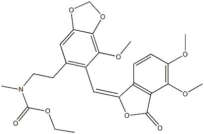 N-[2-[6-[[(E)-4,5-Dimethoxy-3-oxoisobenzofuran-1(3H)-ylidene]methyl]-7-methoxy-1,3-benzodioxol-5-yl]ethyl]-N-methylcarbamic acid ethyl ester 구조식 이미지