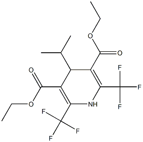 1,4-Dihydro-2,6-bis(trifluoromethyl)-4-isopropylpyridine-3,5-dicarboxylic acid diethyl ester Structure