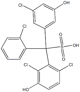 (2-Chlorophenyl)(3-chloro-5-hydroxyphenyl)(2,6-dichloro-3-hydroxyphenyl)methanesulfonic acid Structure