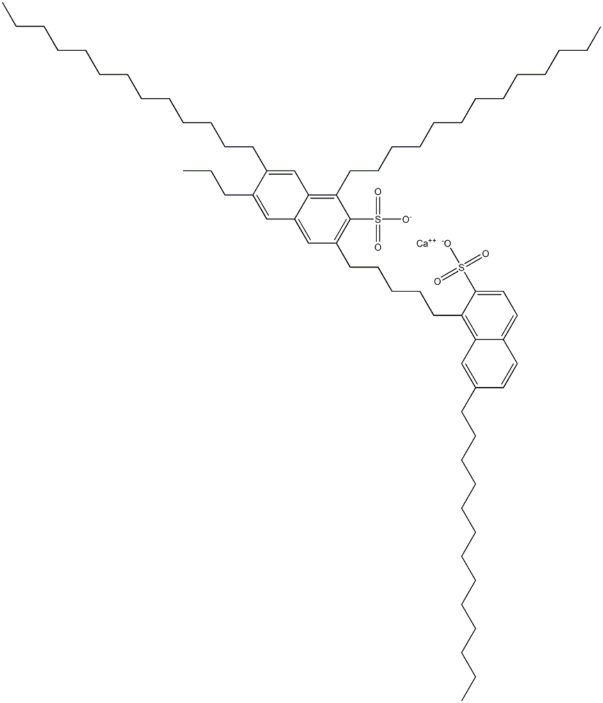 Bis(1,7-ditridecyl-2-naphthalenesulfonic acid)calcium salt Structure