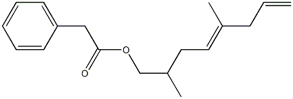 Phenylacetic acid 2,5-dimethyl-4,7-octadienyl ester 구조식 이미지