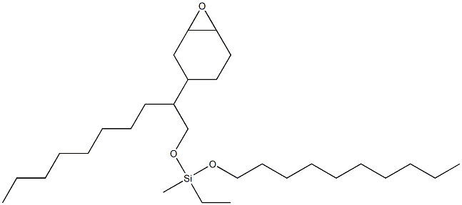 2-(3,4-Epoxycyclohexan-1-yl)ethylmethyldi(decyloxy)silane 구조식 이미지