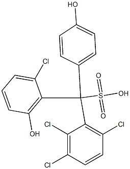 (2-Chloro-6-hydroxyphenyl)(2,3,6-trichlorophenyl)(4-hydroxyphenyl)methanesulfonic acid Structure