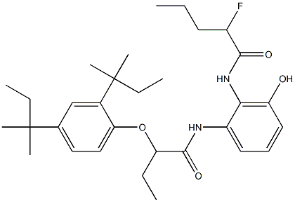 6-(2-Fluoropentanoylamino)-5-[2-(2,4-di-tert-amylphenoxy)butyrylamino]phenol Structure