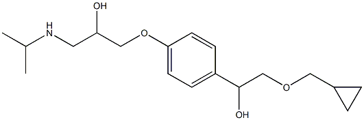 1-[4-[2-(Cyclopropylmethyloxy)-1-hydroxyethyl]phenoxy]-3-isopropylamino-2-propanol 구조식 이미지