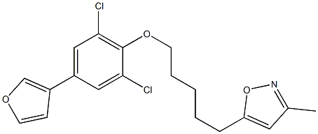 3-Methyl-5-[5-[2,6-dichloro-4-(3-furanyl)phenoxy]pentyl]isoxazole Structure