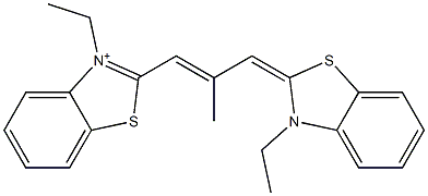 2-[3-[3-Ethylbenzothiazole-2(3H)-ylidene]-2-methyl-1-propenyl]-3-ethylbenzothiazolium 구조식 이미지