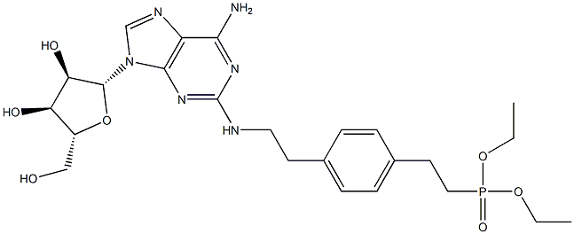 2-[2-[4-[2-(Diethoxyphosphinyl)ethyl]phenyl]ethylamino]adenosine Structure