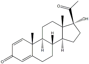 17-Hydroxypregna-1,4-diene-3,20-dione Structure