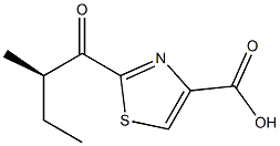 (-)-2-[(R)-2-Methylbutyryl]-4-thiazolecarboxylic acid Structure