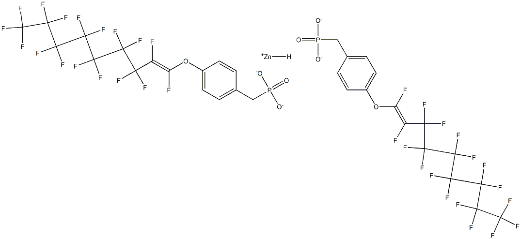 Bis[4-(heptadecafluoro-1-nonenyloxy)benzylphosphonic acid hydrogen]zinc salt Structure