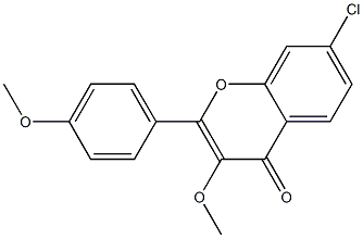 2-(4-Methoxyphenyl)-7-chloro-3-methoxy-4H-1-benzopyran-4-one 구조식 이미지