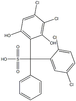 (2,5-Dichlorophenyl)(3,4-dichloro-2,6-dihydroxyphenyl)phenylmethanesulfonic acid 구조식 이미지