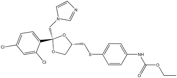 [4-[[[(2S,4S)-2-(2,4-Dichlorophenyl)-2-(1H-imidazol-1-ylmethyl)-1,3-dioxolan-4-yl]methyl]thio]phenyl]carbamic acid ethyl ester 구조식 이미지