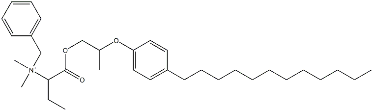 N,N-Dimethyl-N-benzyl-N-[1-[[2-(4-dodecylphenyloxy)propyl]oxycarbonyl]propyl]aminium 구조식 이미지